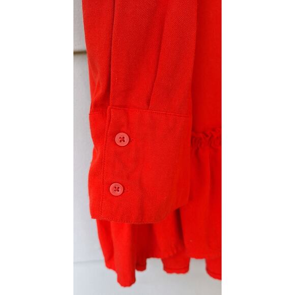 Anthropology Cloth & Stone Oversized Blouse Top Open Back Tie Raffle Size M - Picture 5 of 9